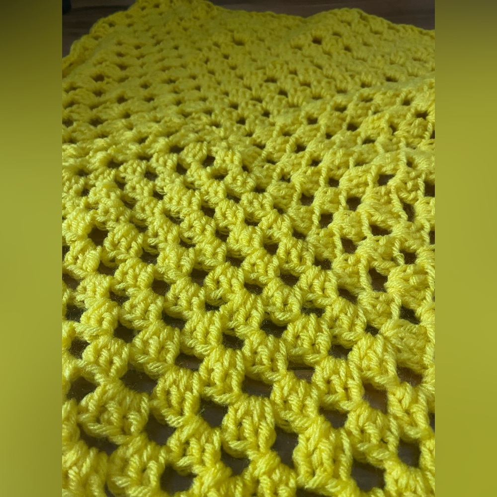 Yellow Crochet Granny Square attachment/Piece